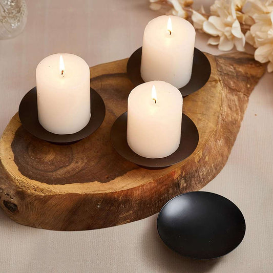 LX INDIA Candle Holders TIED RIBBONS Candle Holder Metal Plate Pack of 4