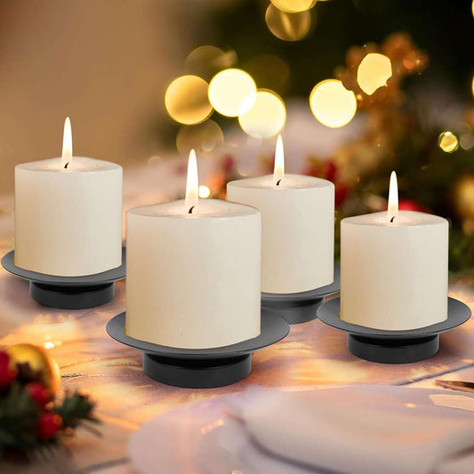 LX INDIA Candle Holders TIED RIBBONS Candle Holder Metal Plate Pack of 4