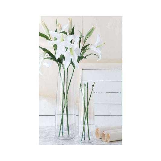 LXINDIA vases TIED RIBBONS Glass Vase For Flowers Home Décor Set of 2