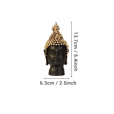 LXINDIA Show Piece TIED RIBBONS Resin Buddha Head Idol Statue Showpiece