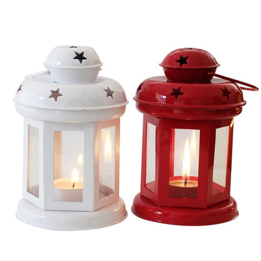 LX INDIA Candle Holders TIED RIBBONS Set of 2 Hanging Lantern Tealight Candle Holder