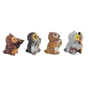 LXINDIA Show Piece TIED RIBBONS Set of 4 Owls Playing Musical Instruments Showpiece