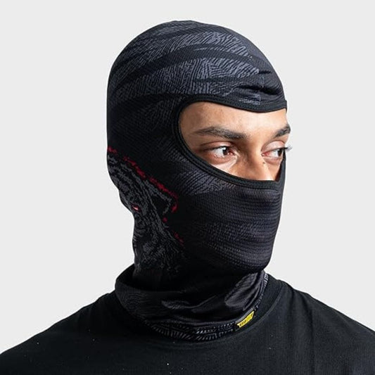 LX INDIA Face Mask Tiivra Slash Cut Balaclava 4 Way Stretch Sabre Black
