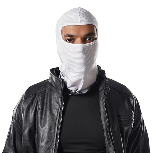 LX INDIA Face Mask Tiivra Slash Cut Balaclava 4 Way Stretch Track Spec White