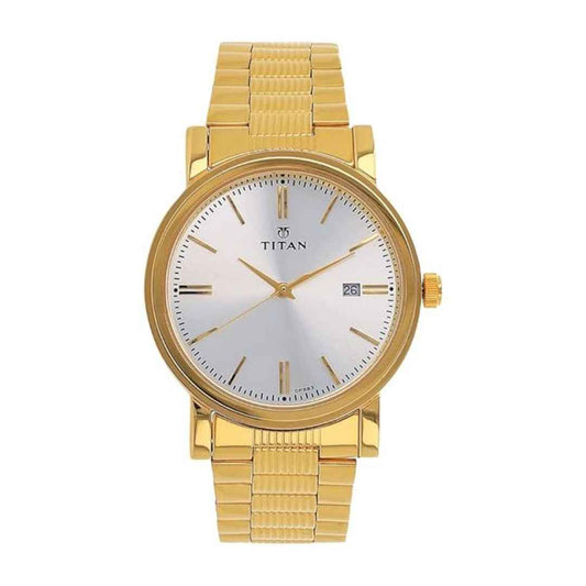 LX INDIA Watch Titan Analog OffWhite Dial Men's Watch