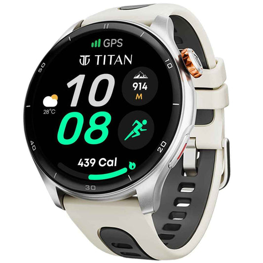 LX INDIA Smart Watch Titan Celestor Smart Watch, 1.43” AMOLED Display & AOD (Beige)
