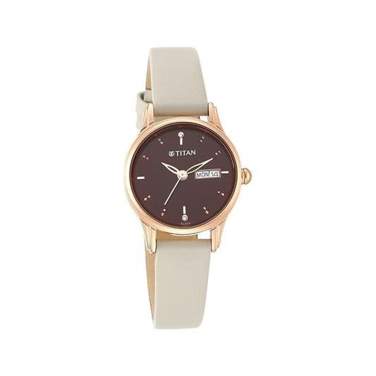 LX INDIA WOMEN Titan Women's Lagan Chic Studded Brown Dial Leather
