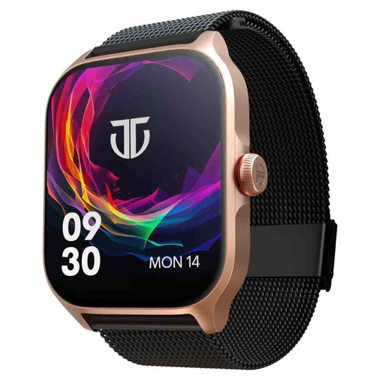 LX INDIA Smart Watch Titan Zeal 1.85" AMOLED Metal Case Smart Watch with BT Calling (Rose Gold)