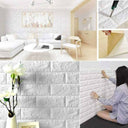 LXINDIA Wallpaper TL Brick PE Foam Brick Design 3D Wall Stickers (Pack of 3) White