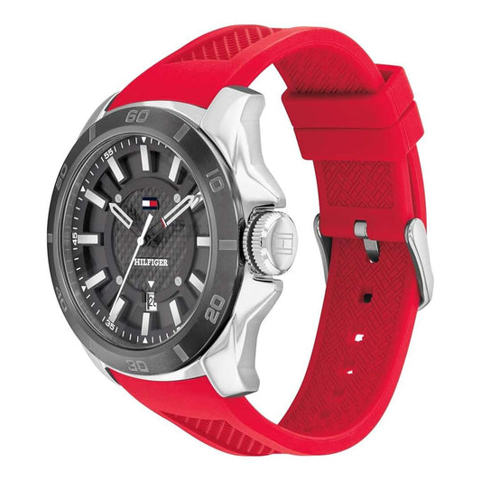 LX INDIA Analog Watch Tommy Hilfiger Men's Red Stainless Steel & Silicone Strap Watch