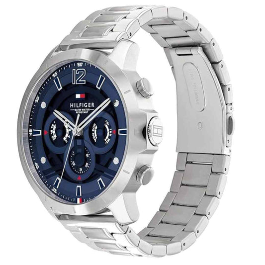 LX INDIA Analog Watch Tommy Hilfiger Quartz Multifunction Blue Dial Stainless Steel Strap Watch for Men