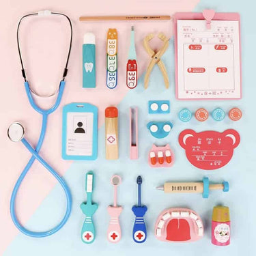 LXINDIA Toys TOYARTSY Wooden Doctor and Dentist Pretend Play Set