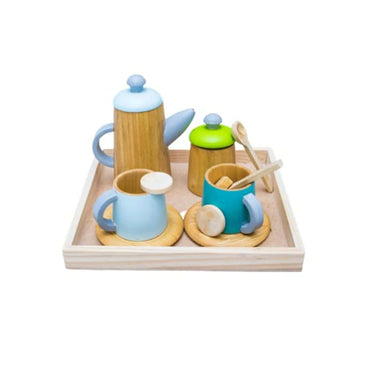 LXINDIA Toys Toyroom Room Full Of Smiles Wooden Tea Kitchen Set with Tray