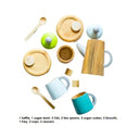 LXINDIA Toys Toyroom Room Full Of Smiles Wooden Tea Kitchen Set with Tray