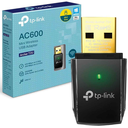 LX INDIA Wifi Dongles TP-Link Archer T2U AC600 USB 2.0, 433 Mbps WiFi Wi-Fi Speed Wireless Dual Band USB Adapter
