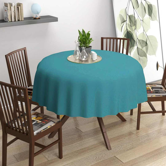 LXINDIA Table Cloth Trance Home Linen Premium Cotton Circular Table Cloth (Slate Blue)