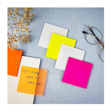 LX INDIA Sticky Notes Transparent Sticky Notes Self-Stick Writing Pads Pink, Yellow,Transparent