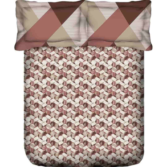 LX INDIA Bedsheet Arcadia Brown TRIDENT Carnival Gift Cotton Bed Sheet