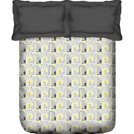 LX INDIA Bedsheet Frankie Grey TRIDENT Carnival Gift Cotton Bed Sheet