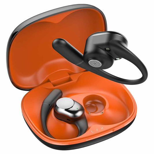 LXINDIA Earbuds truke Newly Launched Buds Freedom Open Ear Wireless Earbuds, 16mm Beryllium Speaker, 60H Playtime, Quad Mic (Sunset Black)