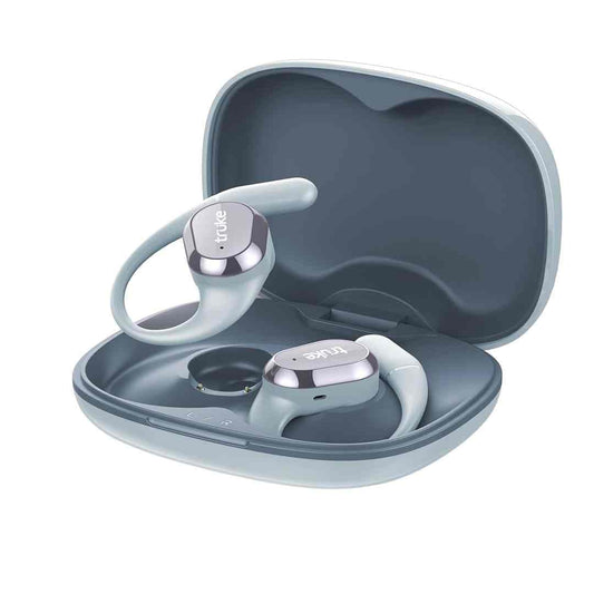LXINDIA Earbuds truke Newly Launched Buds Liberty Open Ear Wireless Earbuds, 16mm Beryllium Speaker, 60H Playtime, Quad Mic (Slate Blue)