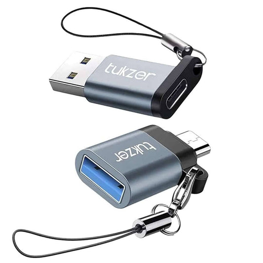LX INDIA USB C & OTG Cables Tukzer Pack of 2, Type C to USB A and USB A to Type C OTG Converter Adapter USB 3.0