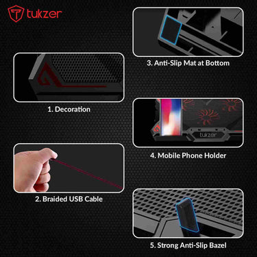 LXINDIA Tukzer RGB Laptop Cooling Pad Stand Riser