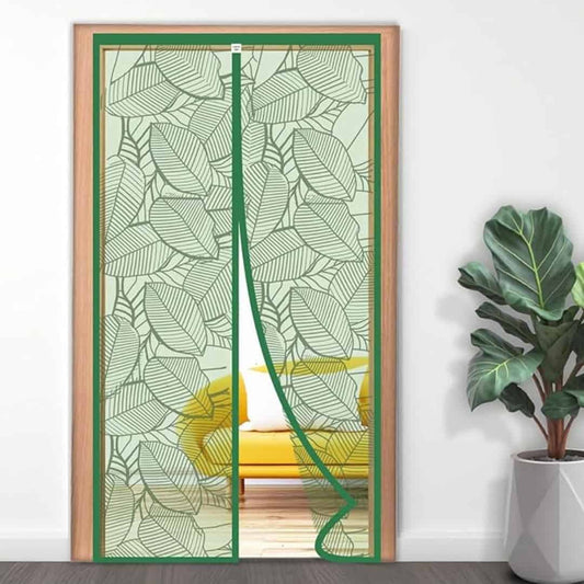 LX INDIA Mosquito Net Screen TurtleGrip Door Mosquito Net Curtains with New Leaf Pattern 200x100