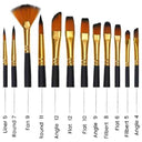 LXINDIA Painting Brush Twizzle Round Pointed Tip Painting Brushes Set of 12