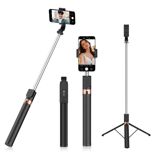 LX INDIA Mobile Tripods Tygot TSS-9 Bluetooth Selfie Sticks with Extendable Tripod Stand, Remote & 360 Rotating Head