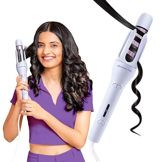 LX INDIA curler UltraCare PRO EVA Automatic Hair Curler  Dual Curl Rotation - Long Lasting Bouncy Curls