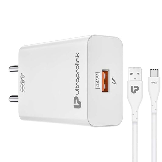LXINDIA Mobile Charger UltraProlink 44W Mobile Charger with 1m Fast Charging Cable