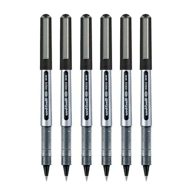 uni ball Eye UB150 Roller Ball Pen (Black Ink) Pack of 6