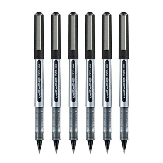 LXINDIA Pens uni ball Eye UB150 Roller Ball Pen (Black Ink) Pack of 6