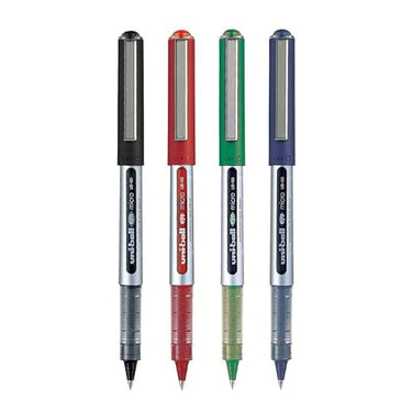 LXINDIA Pens UNI BALL Eye UB150 Roller Ball Pen (Blue Black Red and Green Ink) Pack of 4