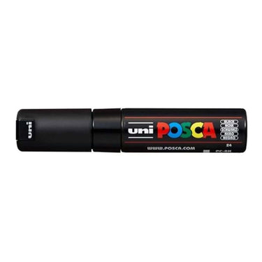 LXINDIA marker uni ball Posca Bold Point Chisel Shaped Marker Pen (Black Ink Pack of 1)