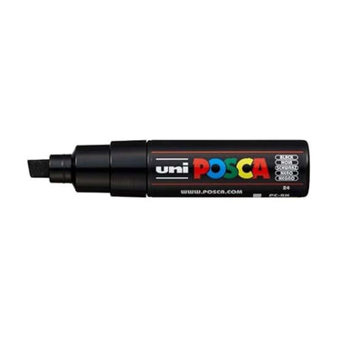 LXINDIA marker uni ball Posca Bold Point Chisel Shaped Marker Pen (Black Ink Pack of 1)