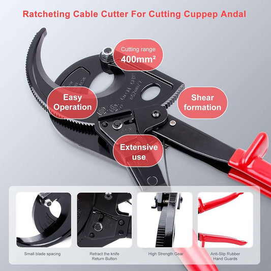 LX INDIA wire strippers UPTODATETOOLS 400mm² Cable Cutter and Ratchet Wire Cutter