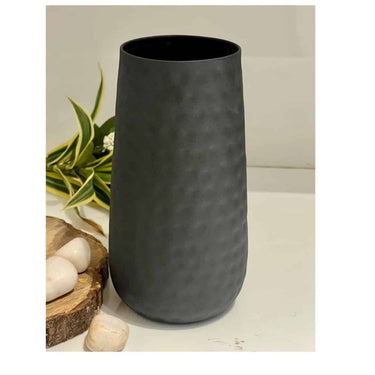 LXINDIA vases Urban Born Metal Flower vase(Black Textured Finish)