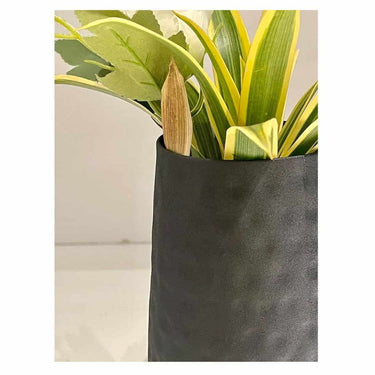 LXINDIA vases Urban Born Metal Flower vase(Black Textured Finish)