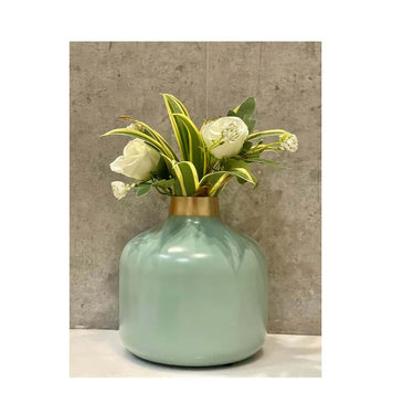 LXINDIA vases Urban Born Metal Flower Vase for Home Decor (Aqua)