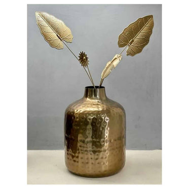 LXINDIA vases Urban Born Metal Flower vase(Shiny Copper Gold)