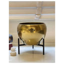 LXINDIA vases Urban Born Metal Planter Pot with Stand(Dark Gold)