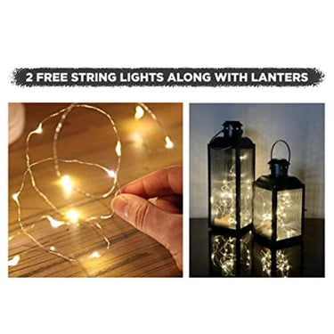 LX INDIA Candle Holders Urban Born Set of 2 Iron Lantern and Candle Tealight Holder