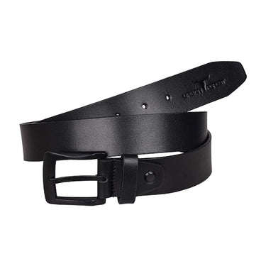 LX INDIA Belts URBAN FOREST Leather Belt for Men (Black with Black Buckle)