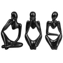 LXINDIA Show Piece URBAN SENSE Thinker Men Statue Set of 3 Modern Art Showpiece