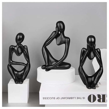 LXINDIA Show Piece URBAN SENSE Thinker Men Statue Set of 3 Modern Art Showpiece