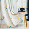 LXINDIA Curtains Urban Space Cotton Curtains for Door Set of 2 (Yellow and Blue 7 feet x 4 feet)