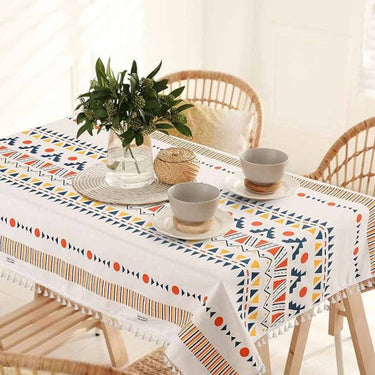 LXINDIA Table Cloth Urban Space Cotton Square Dining Table Cover