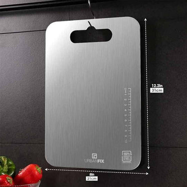 LXINDIA Choping Board UrbanFix Stainless Steel Metal Chopping Board for Kitchen (Medium 31x21CM)